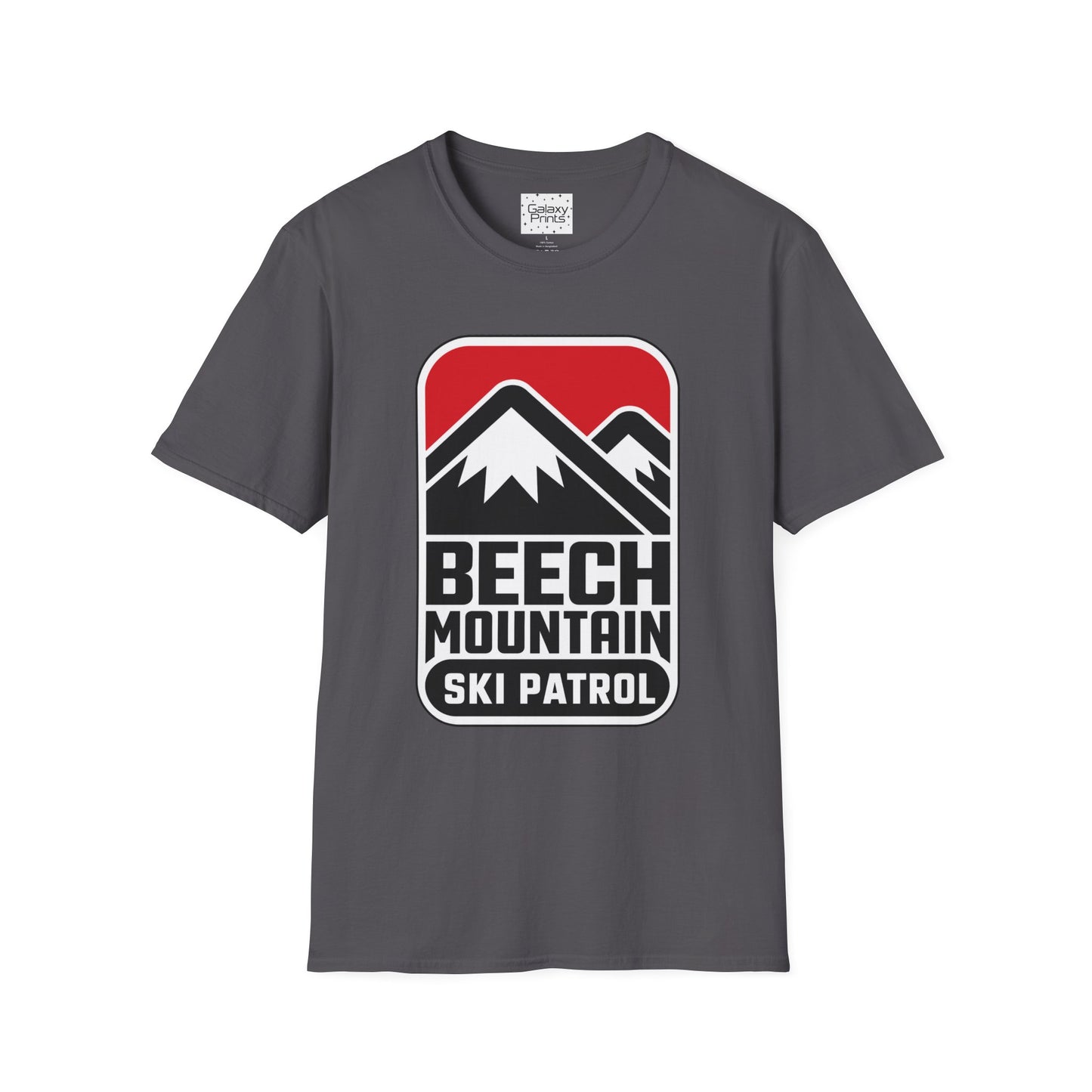 Ski Patrol Beech Mountain Retro T-Shirt — Beech Mountain Ski Patrol with Mountains on the back- logo Tee