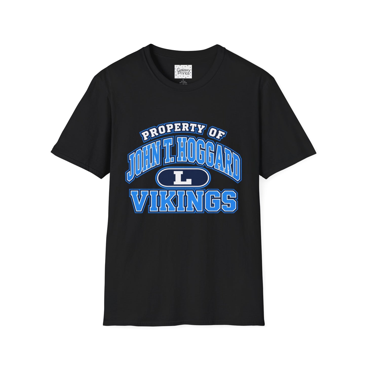 Property of JTH Vikings T‑Shirt L — Viking in Power Circle back - Hoggard School Spirit Tee