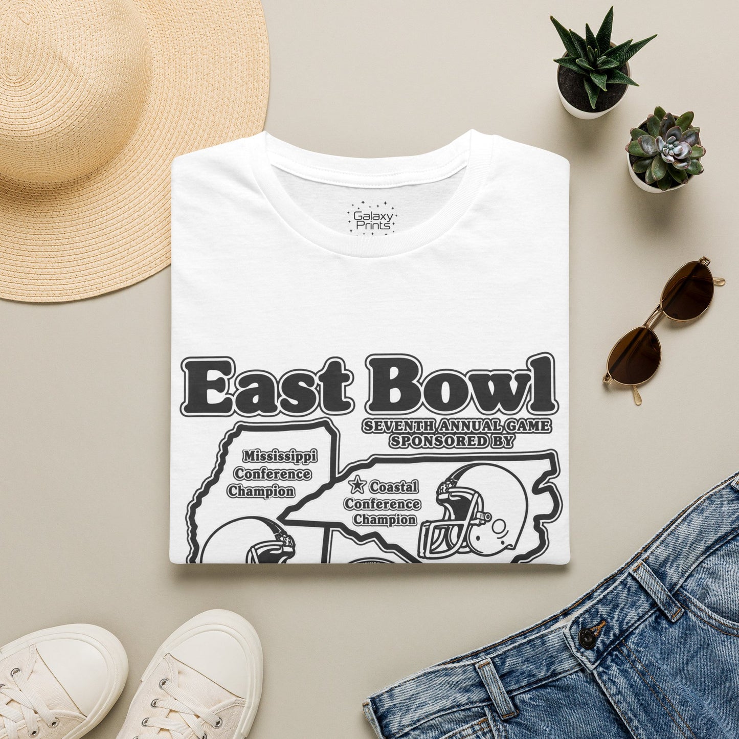 1986 East Bowl Vintage Football T-Shirt — Retro Game Day Tee (East Bowl, Lees McRae)