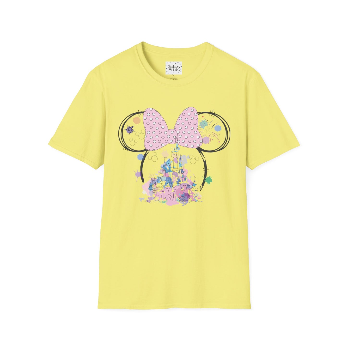 Unisex T-Shirt - DISNEY Inspired - 'Minnie Bow with Pink Castle'