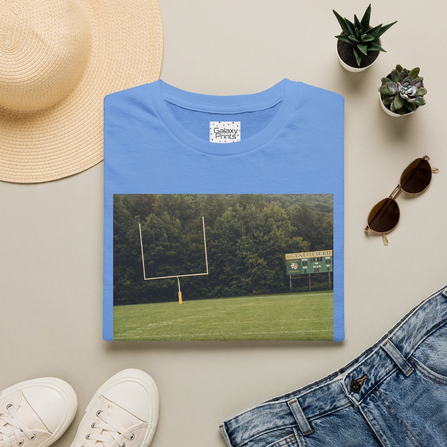 Tate Football Field Photo T-Shirt — Vintage LMC Football Graphic Tee