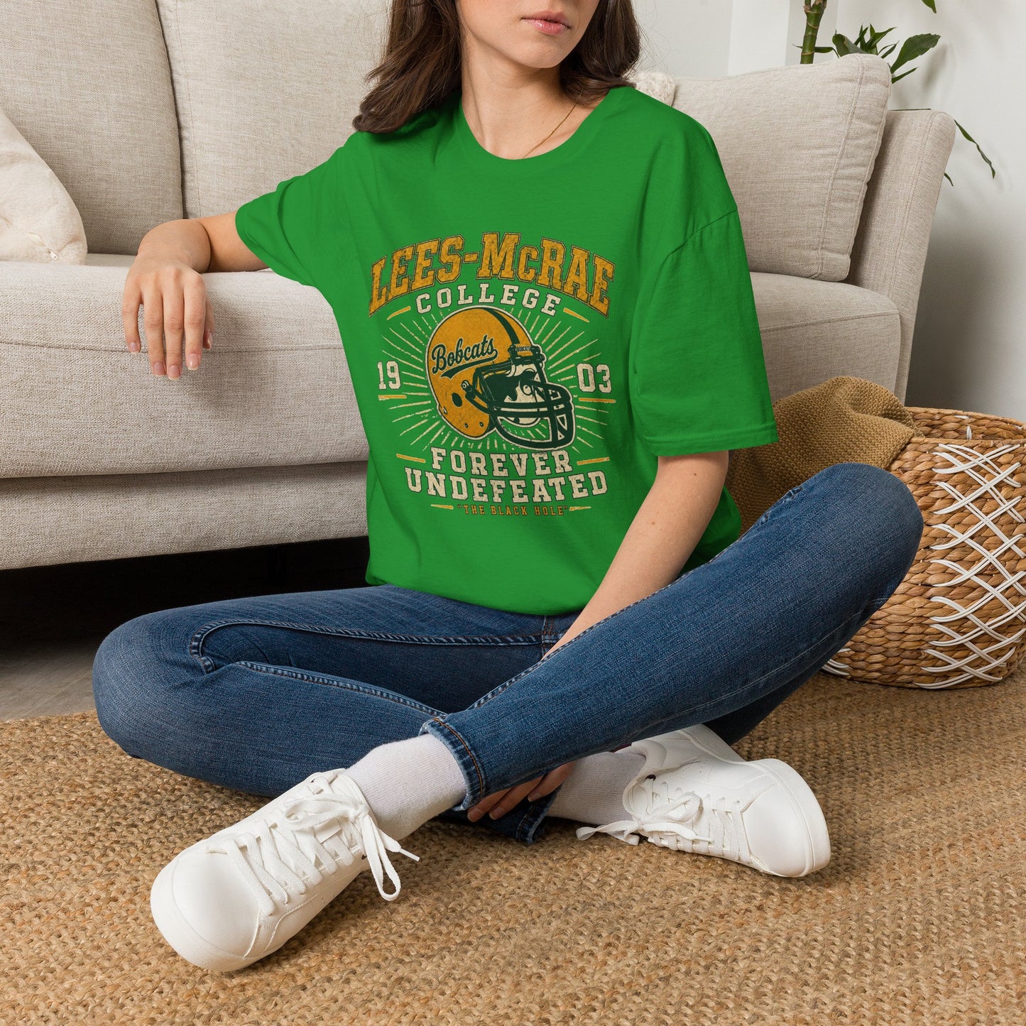 Lees-McRae College Bobcats Vintage Football T-Shirt — Forever Undefeated - The Black Hole