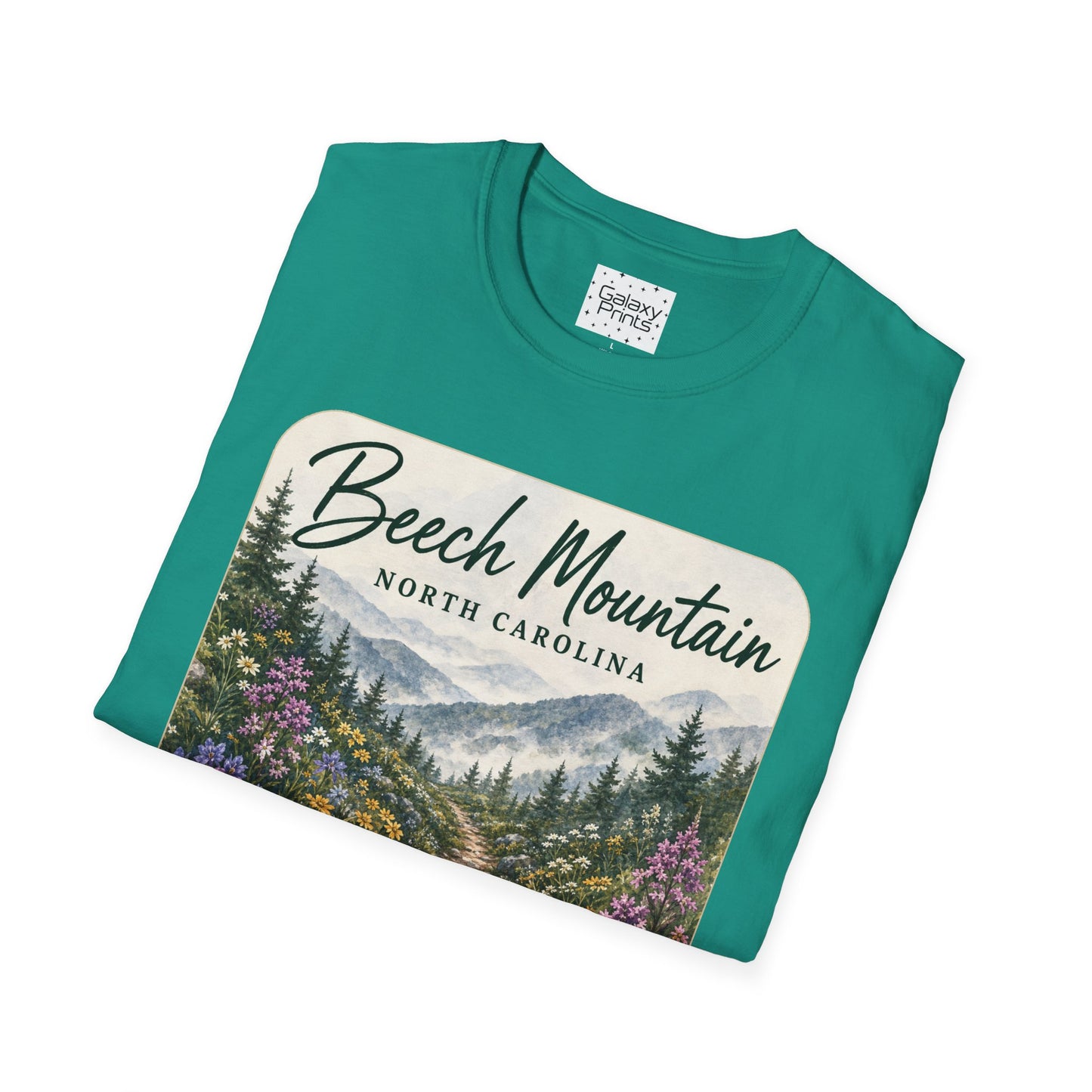 Beech Mountain North Carolina Scenic T-Shirt — Mountain Trail Floral Design