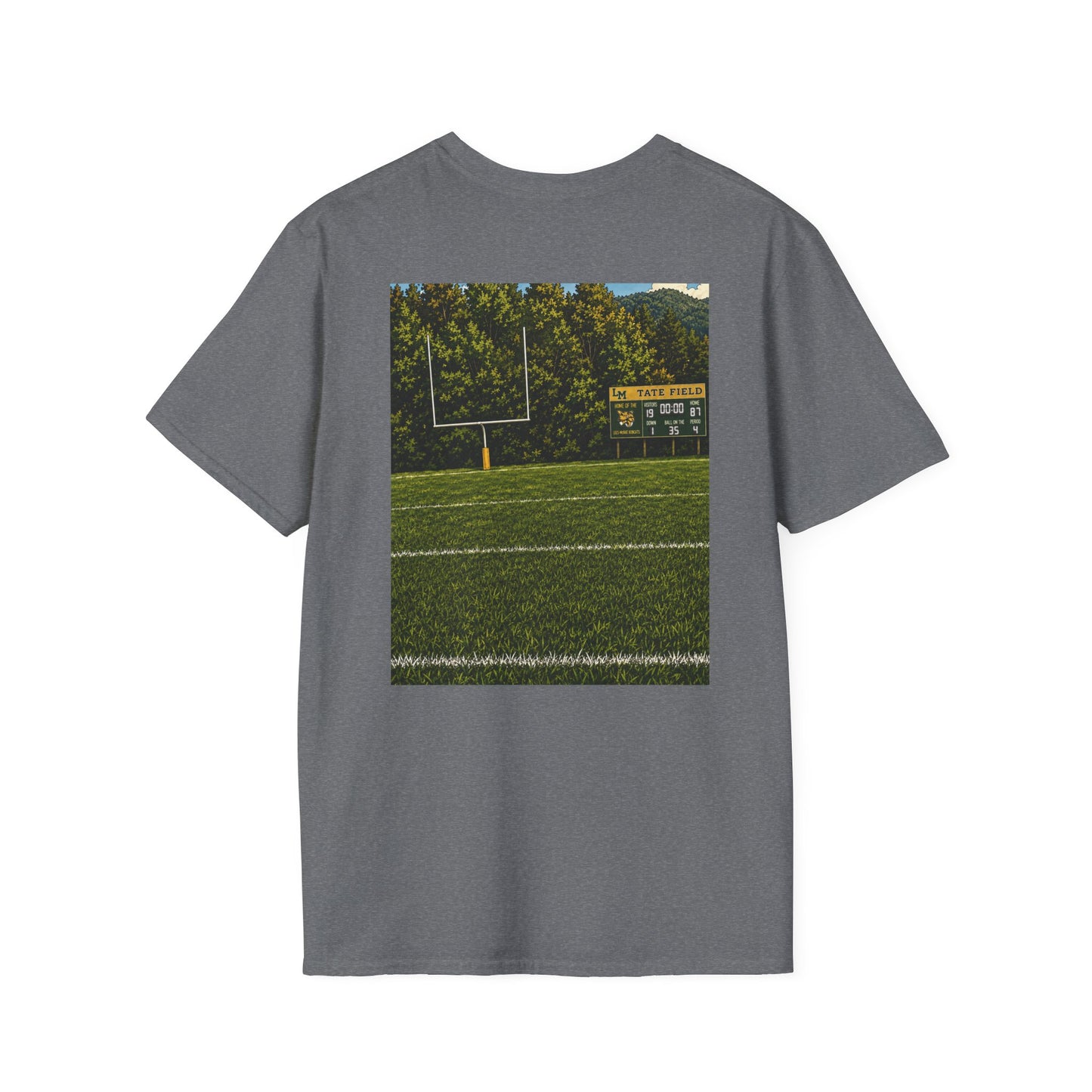 Tate Football Field Photo T-Shirt — Vintage LMC Football Graphic Tee