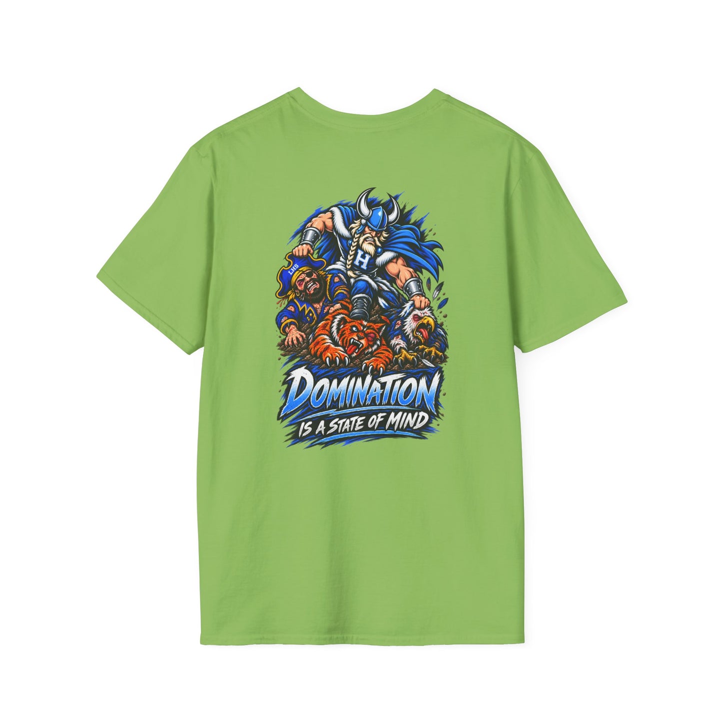 Unisex T-Shirt - Hoggard Vikings Inspired - Hoggard helmet and 'Domination is a State of Mind' - over our rivals