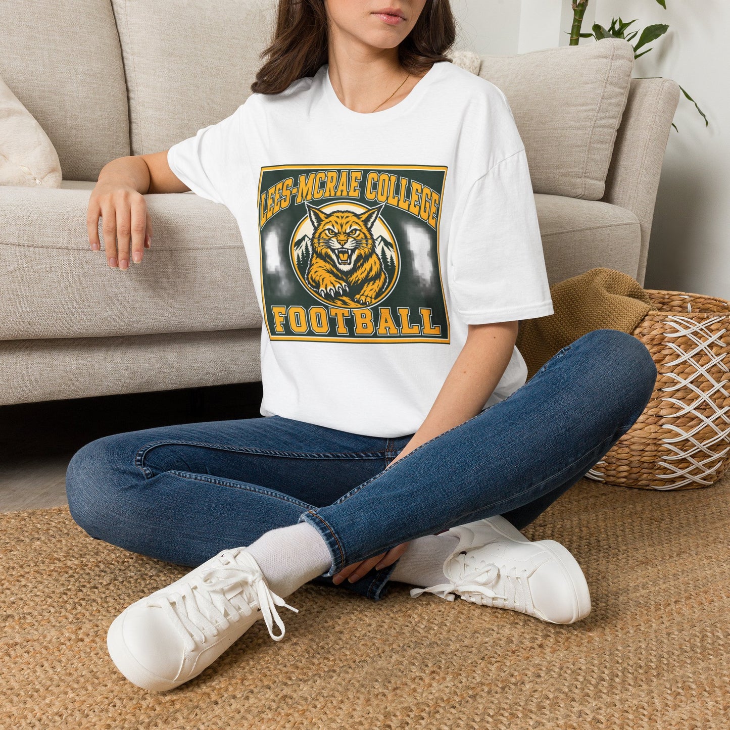 Lees-McRae College Bobcats Vintage Football T-Shirt — Retro Wily Bobcat