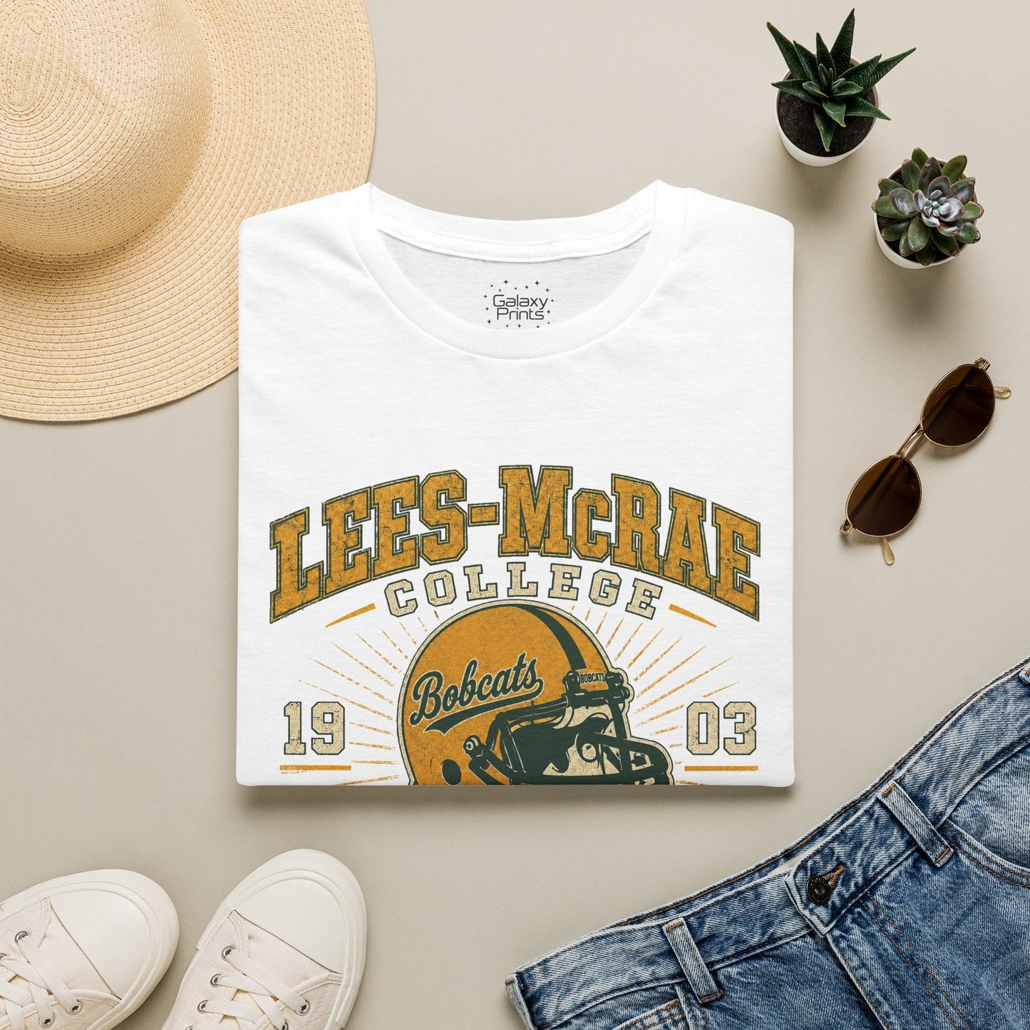 Lees-McRae College Bobcats Vintage Football T-Shirt — Forever Undefeated - The Black Hole