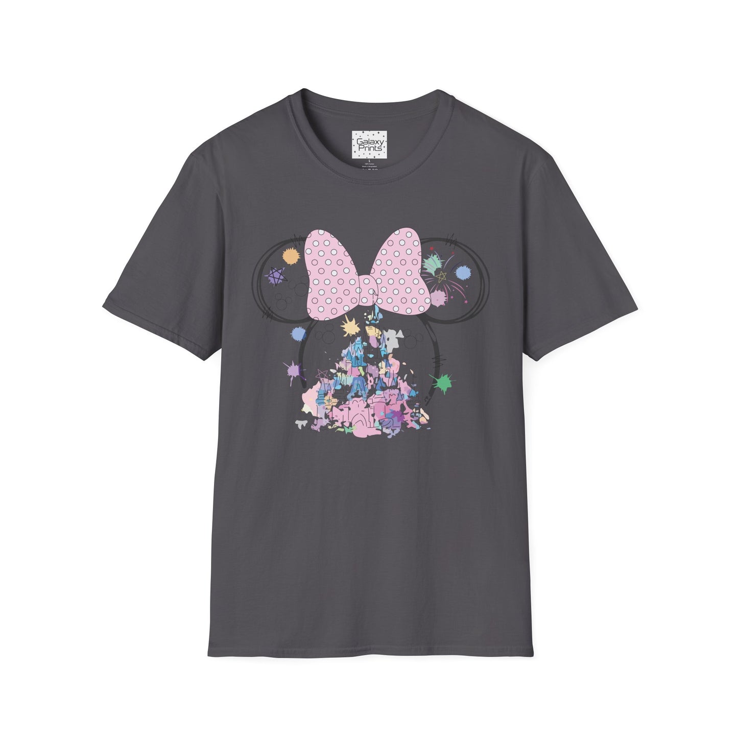 Unisex T-Shirt - DISNEY Inspired - 'Minnie Bow with Pink Castle'
