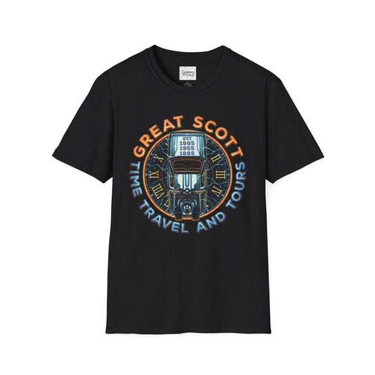 Back To The Future Inspired Unisex T-Shirt - 'Great Scott - Time Travel and Tours'