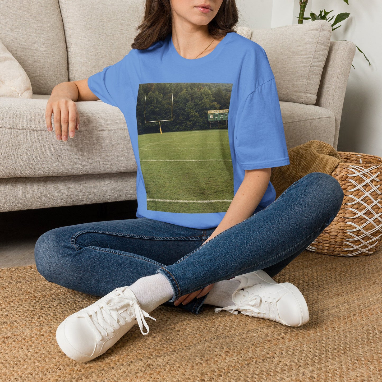 Tate Football Field Photo T-Shirt — Vintage LMC Football Graphic Tee