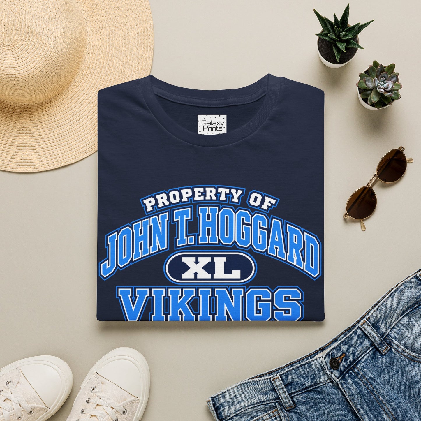 Property of JTH Vikings T‑Shirt XL — Viking in Power Circle back - Hoggard School Spirit Tee