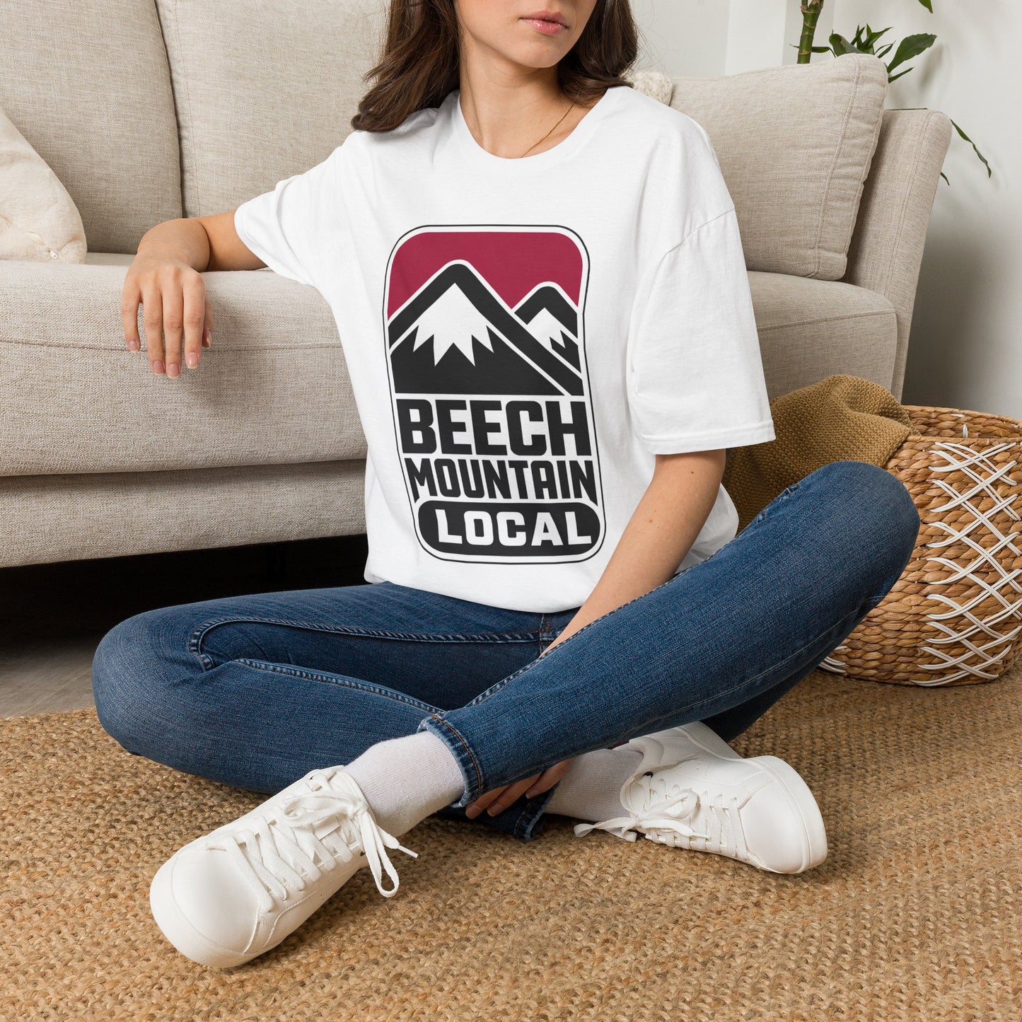 Beech Mountain Local T-Shirt - Retro Mountain Badge Graphic I'm Local are You