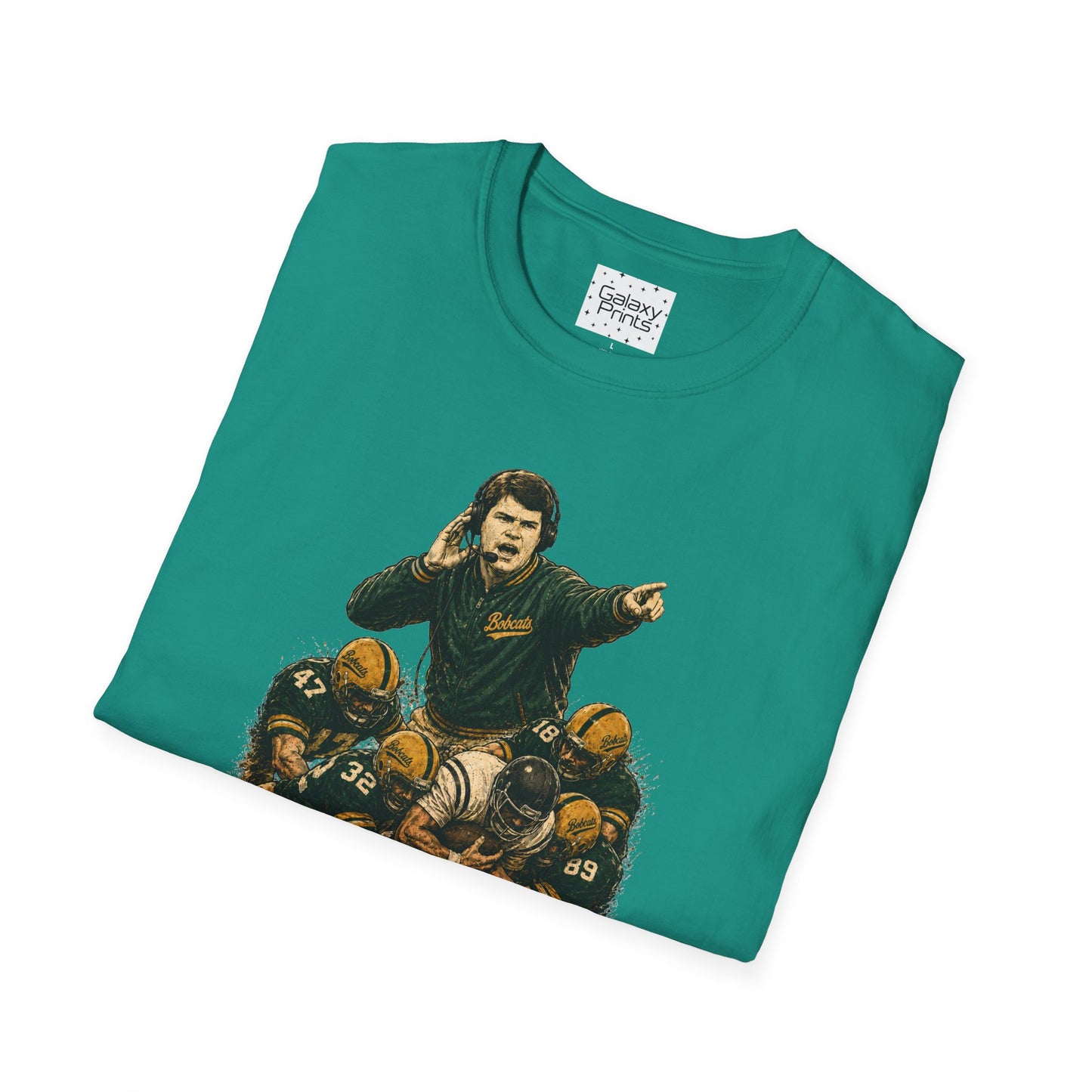 Lees-McRae College Bobcats Vintage Football T-Shirt — Coach Johnson  "Get There! x 3 Get it up" - Forever Undefeated