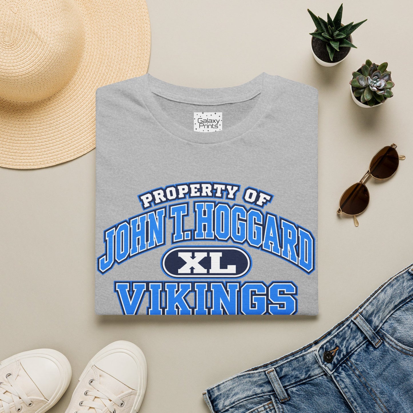 Property of JTH Vikings T‑Shirt XL — Viking in Power Circle back - Hoggard School Spirit Tee