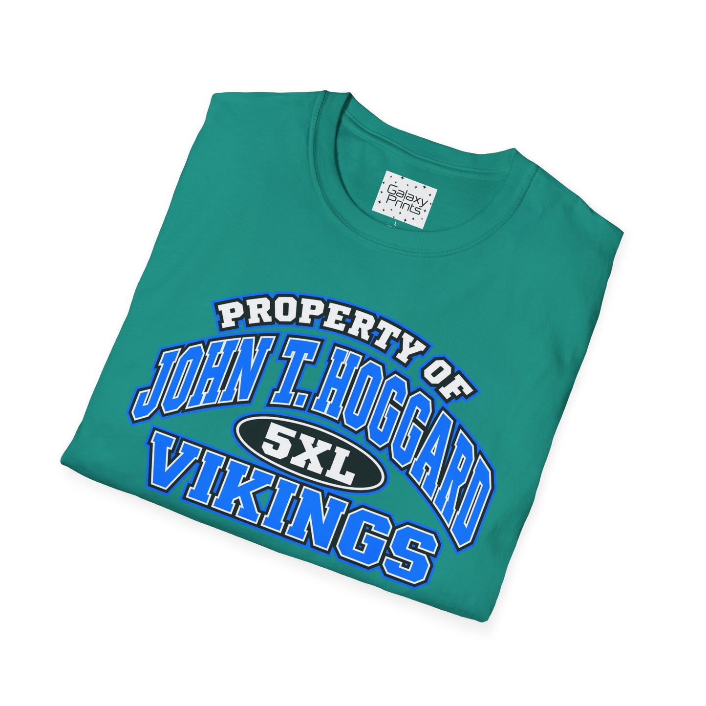 Property of JTH Vikings T‑Shirt 5XL — Viking in Power Circle back - Hoggard School Spirit Tee