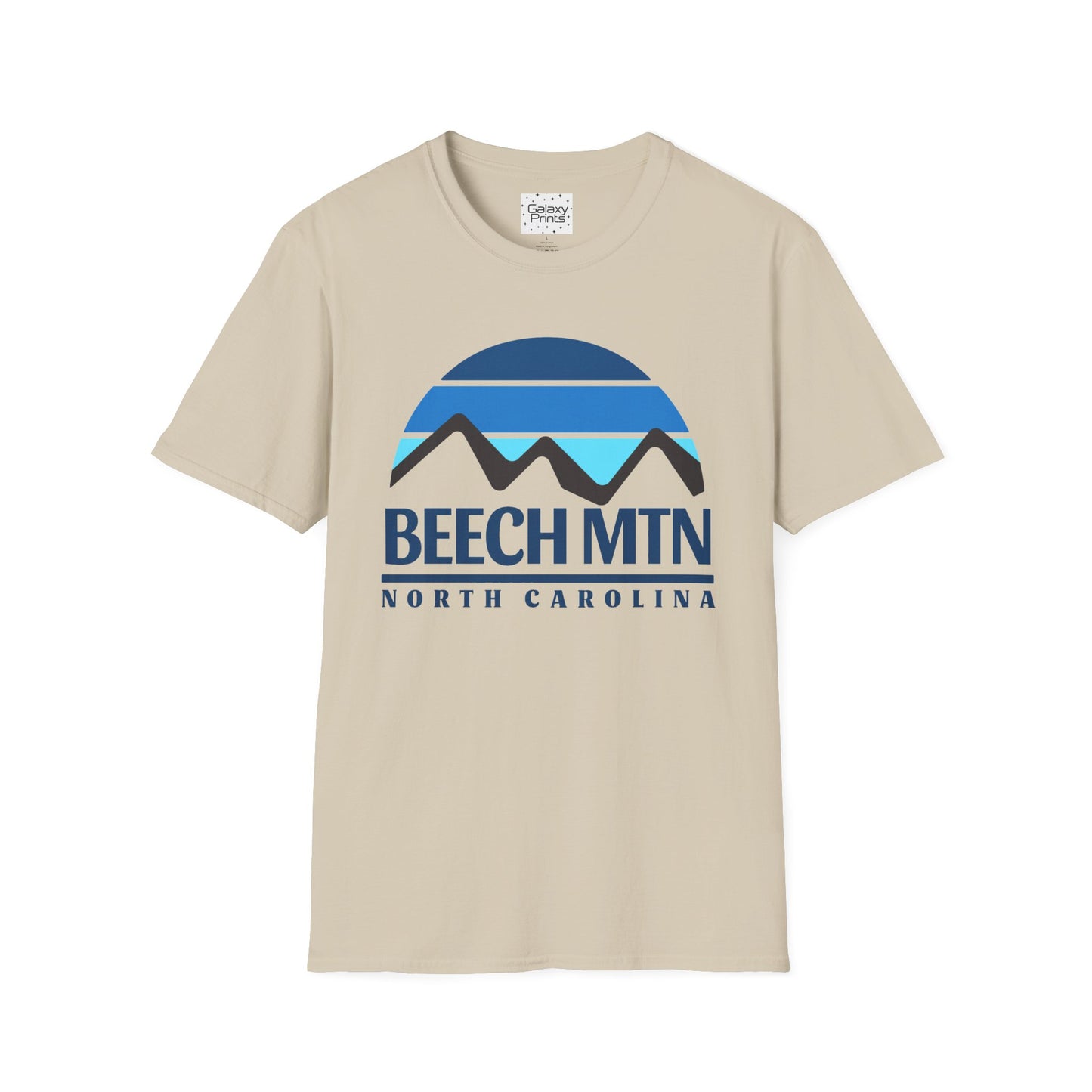 Beech Mtn North Carolina Graphic T-Shirt — Retro Tri Blue Moon Mountain Tee
