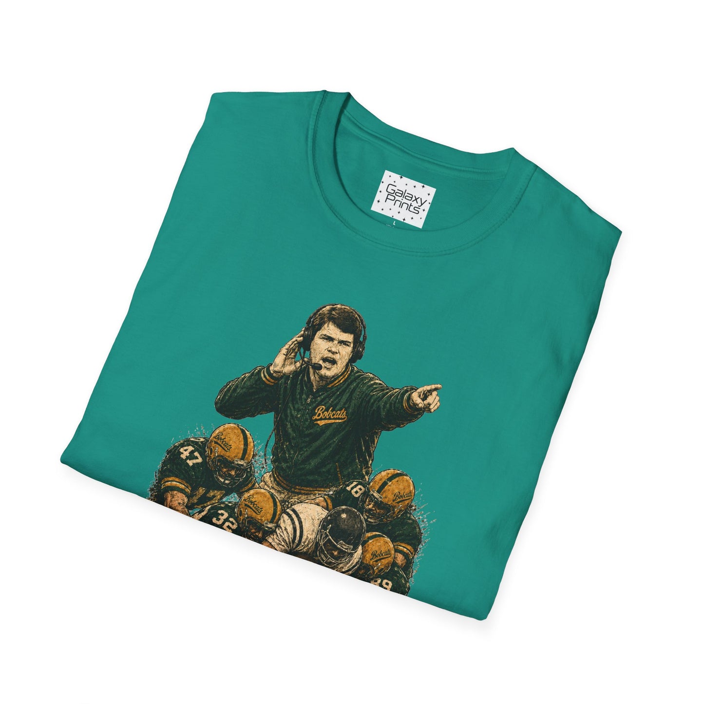 Lees-McRae College Bobcats Vintage Football T-Shirt — Coach Johnson #2  "You Get To The Darm Football" - Forever Undefeated