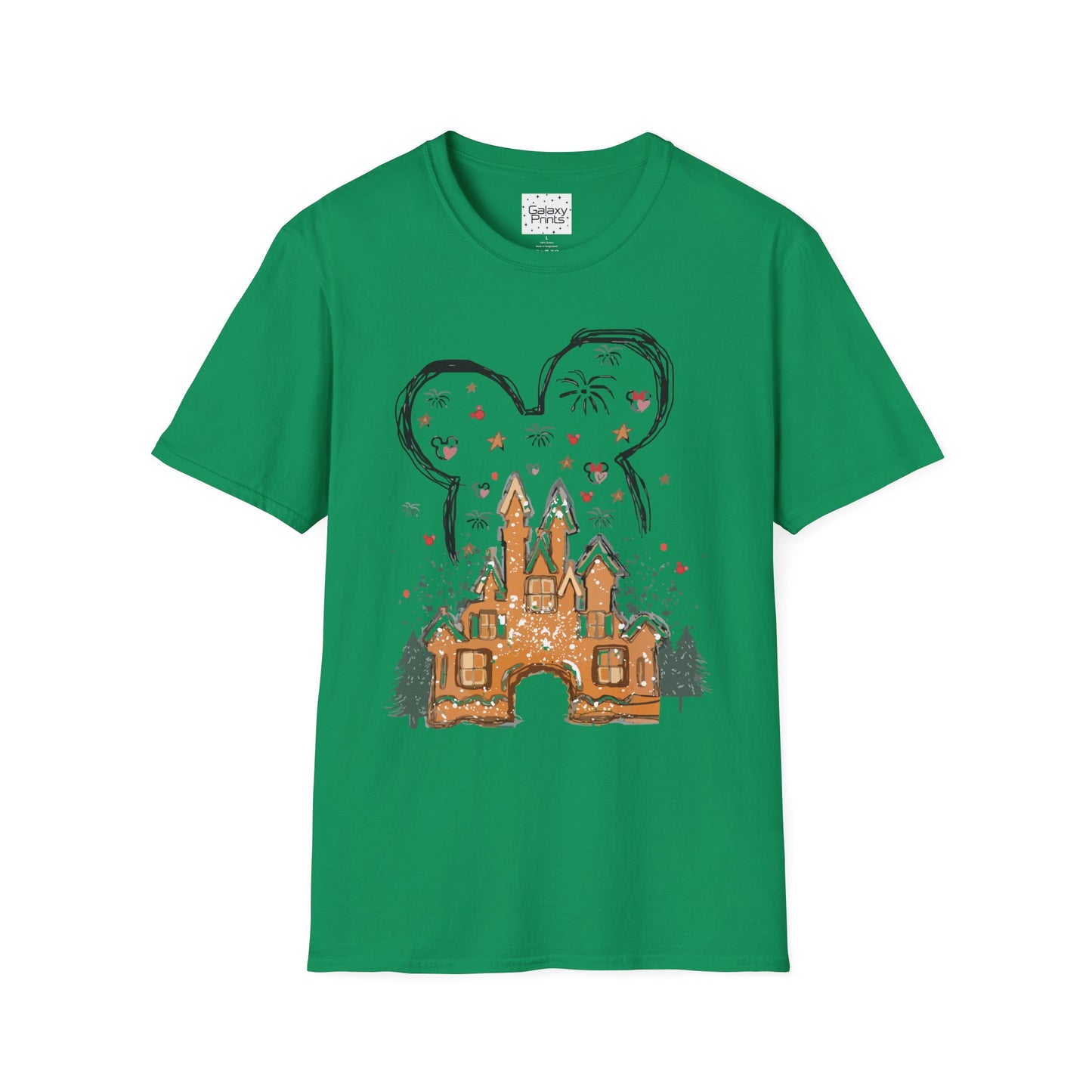 Unisex T-Shirt - DISNEY Inspired - 'Gingerbread Princess Castle with Fireworks'