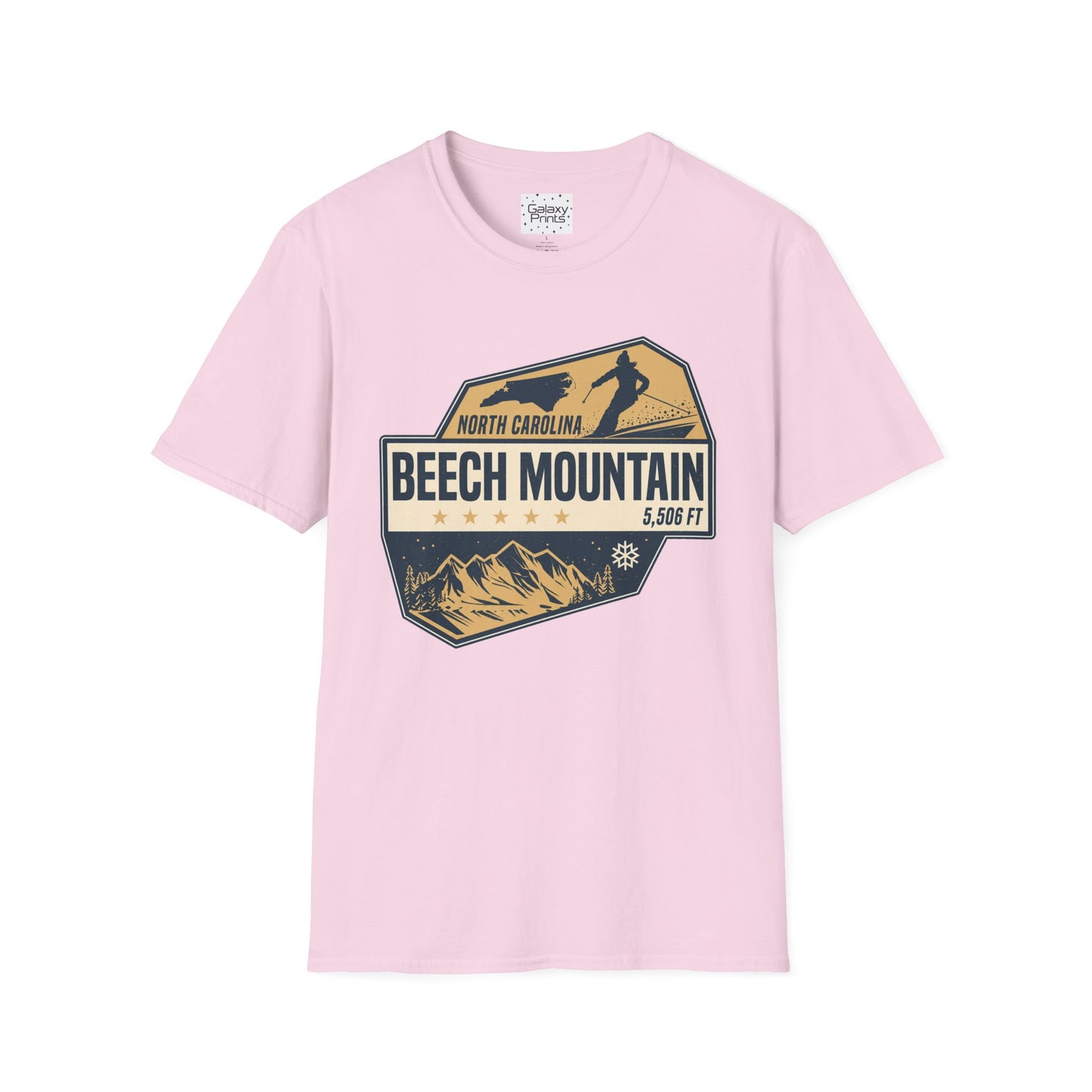 Beech Mountain T‑Shirt — North Carolina Ski & Mountain Vintage Badge (5,506 ft)