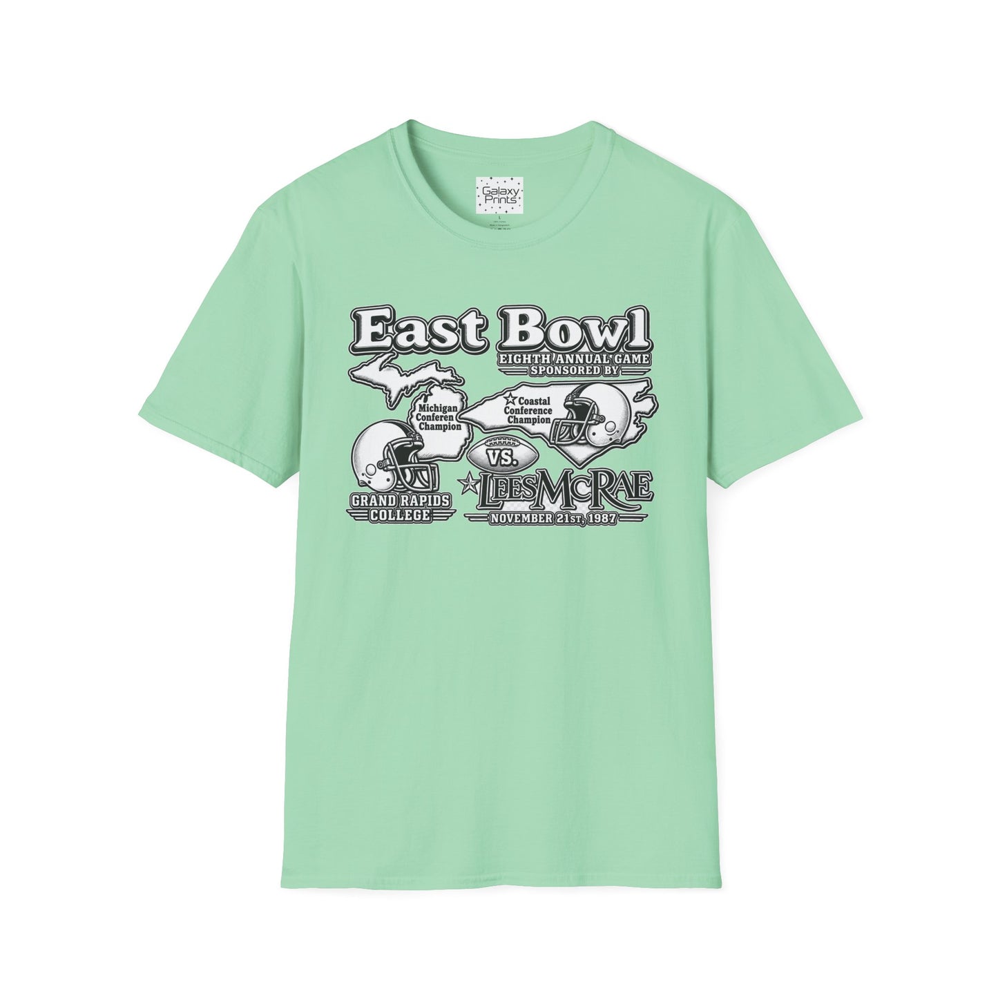 1987 East Bowl Vintage Football T-Shirt — Retro Game Day Tee (East Bowl, Lees McRae)