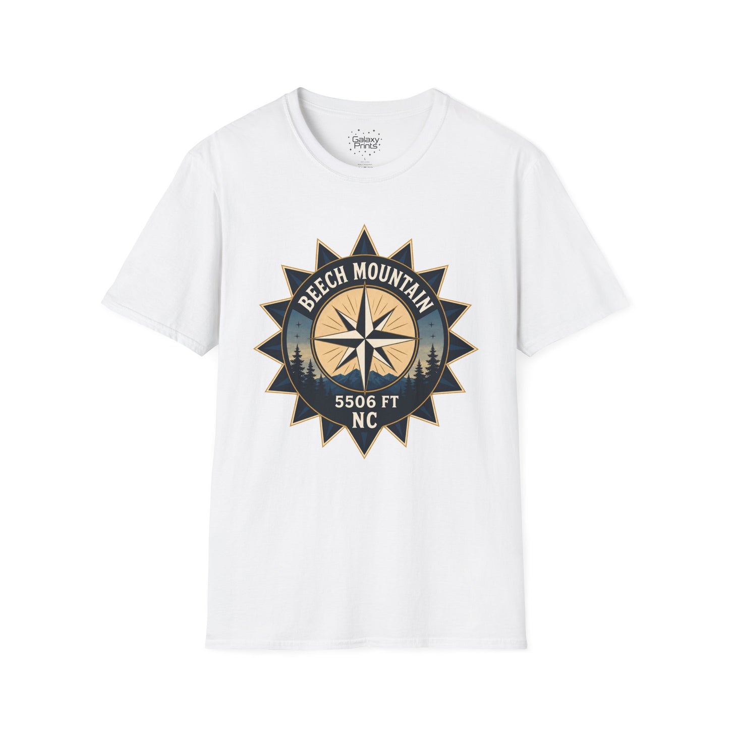 Beech Mountain Compass T-Shirt — Vintage NC 5506 ft Outdoor Tee