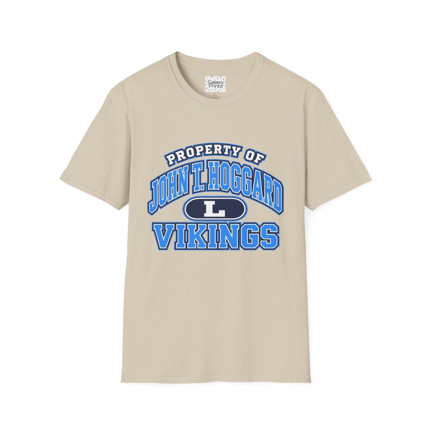 Property of JTH Vikings T‑Shirt L — Viking in Power Circle back - Hoggard School Spirit Tee