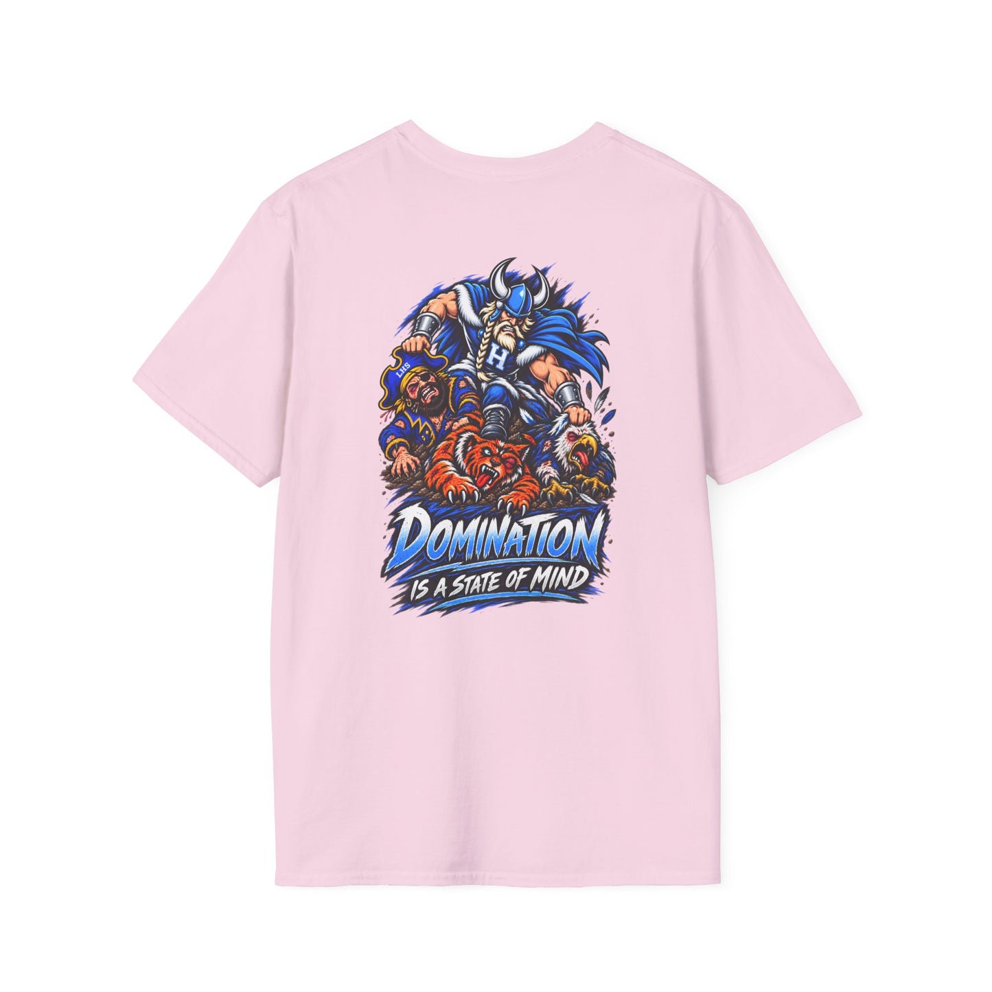 Unisex T-Shirt - Hoggard Vikings Inspired - Hoggard helmet and 'Domination is a State of Mind' - over our rivals