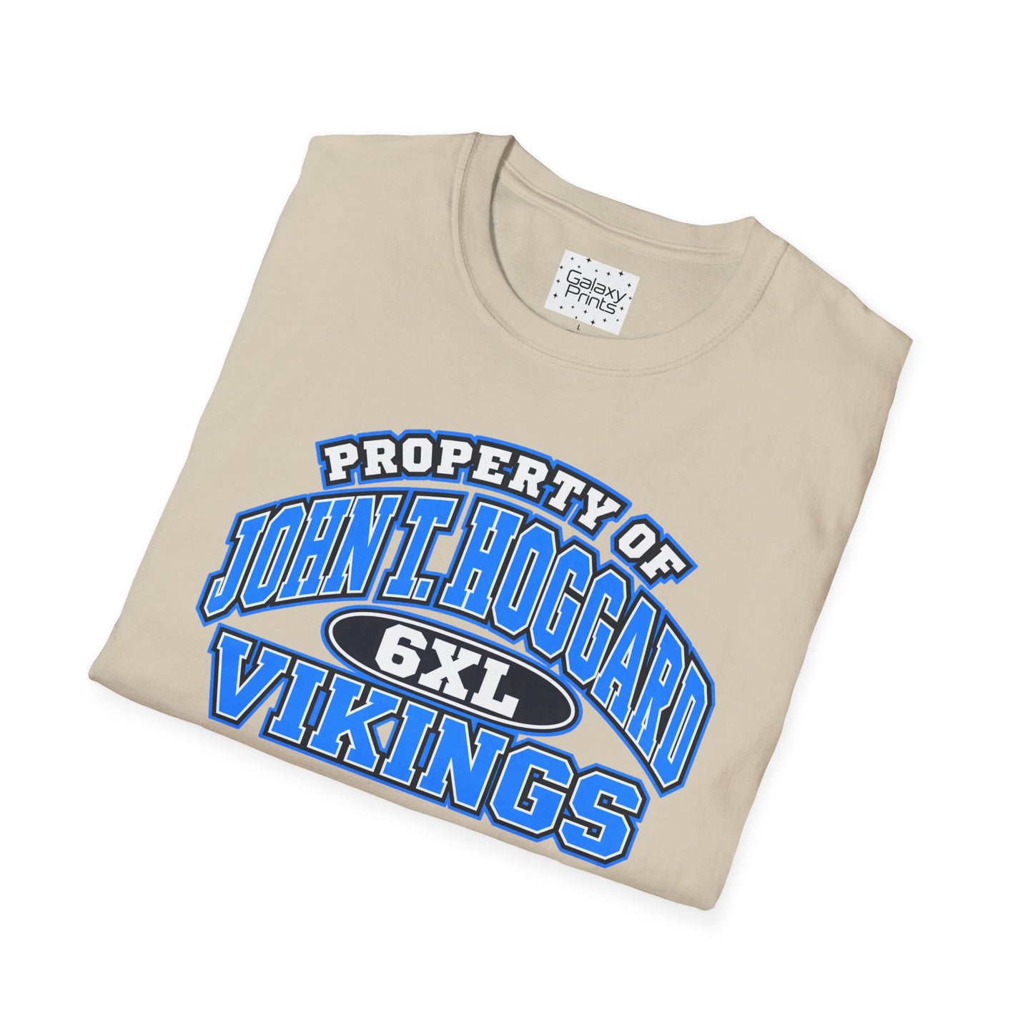 Property of JTH Vikings T‑Shirt 6XL — Viking in Power Circle back - Hoggard School Spirit Tee