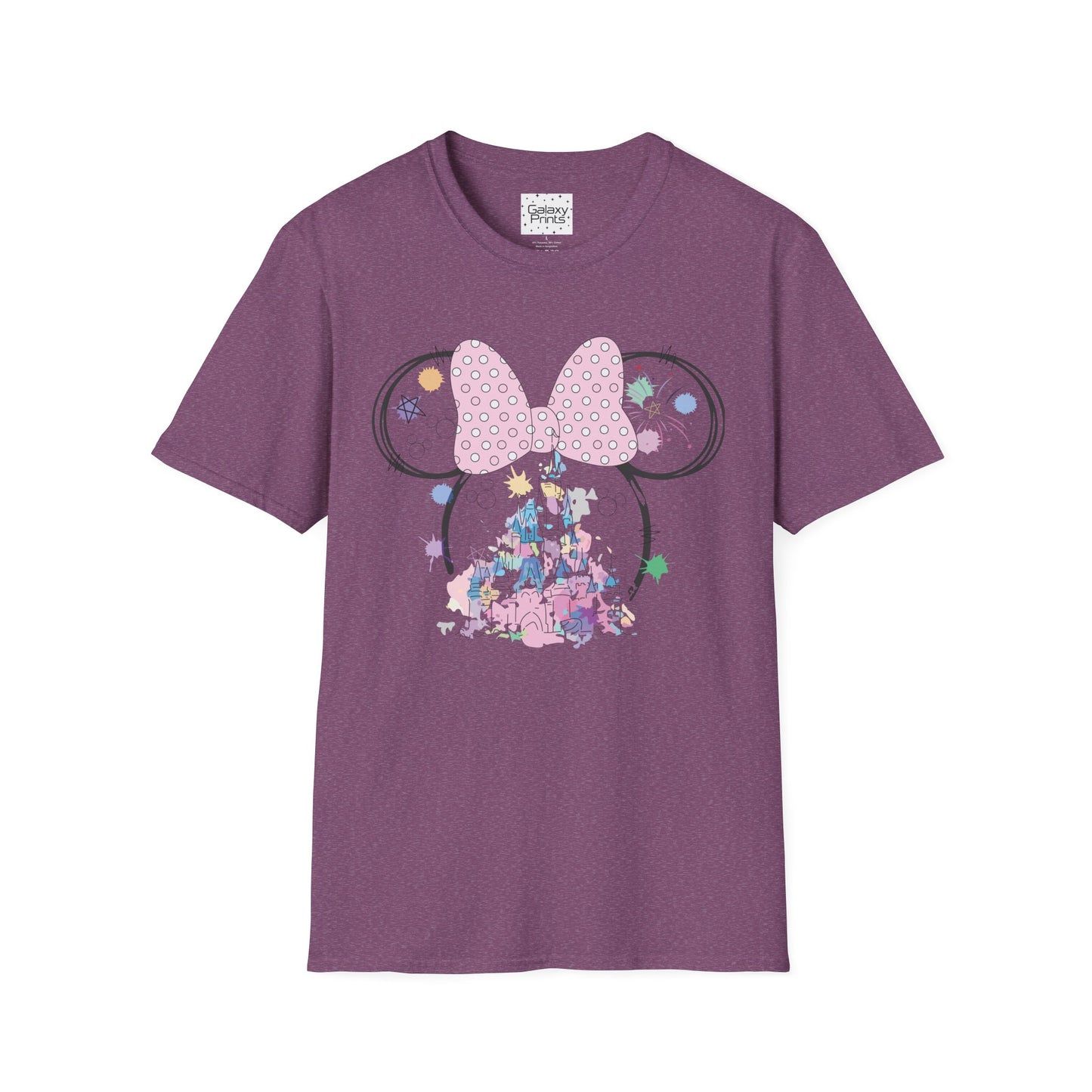 Unisex T-Shirt - DISNEY Inspired - 'Minnie Bow with Pink Castle'
