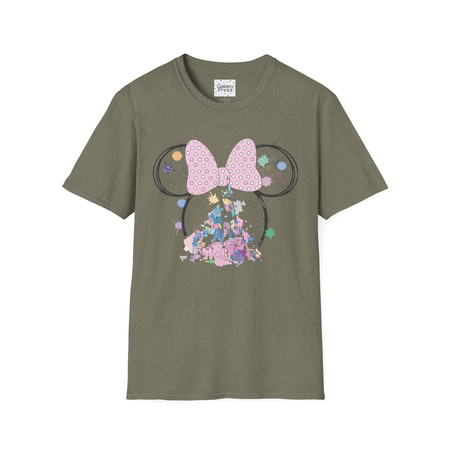 Unisex T-Shirt - DISNEY Inspired - 'Minnie Bow with Pink Castle'