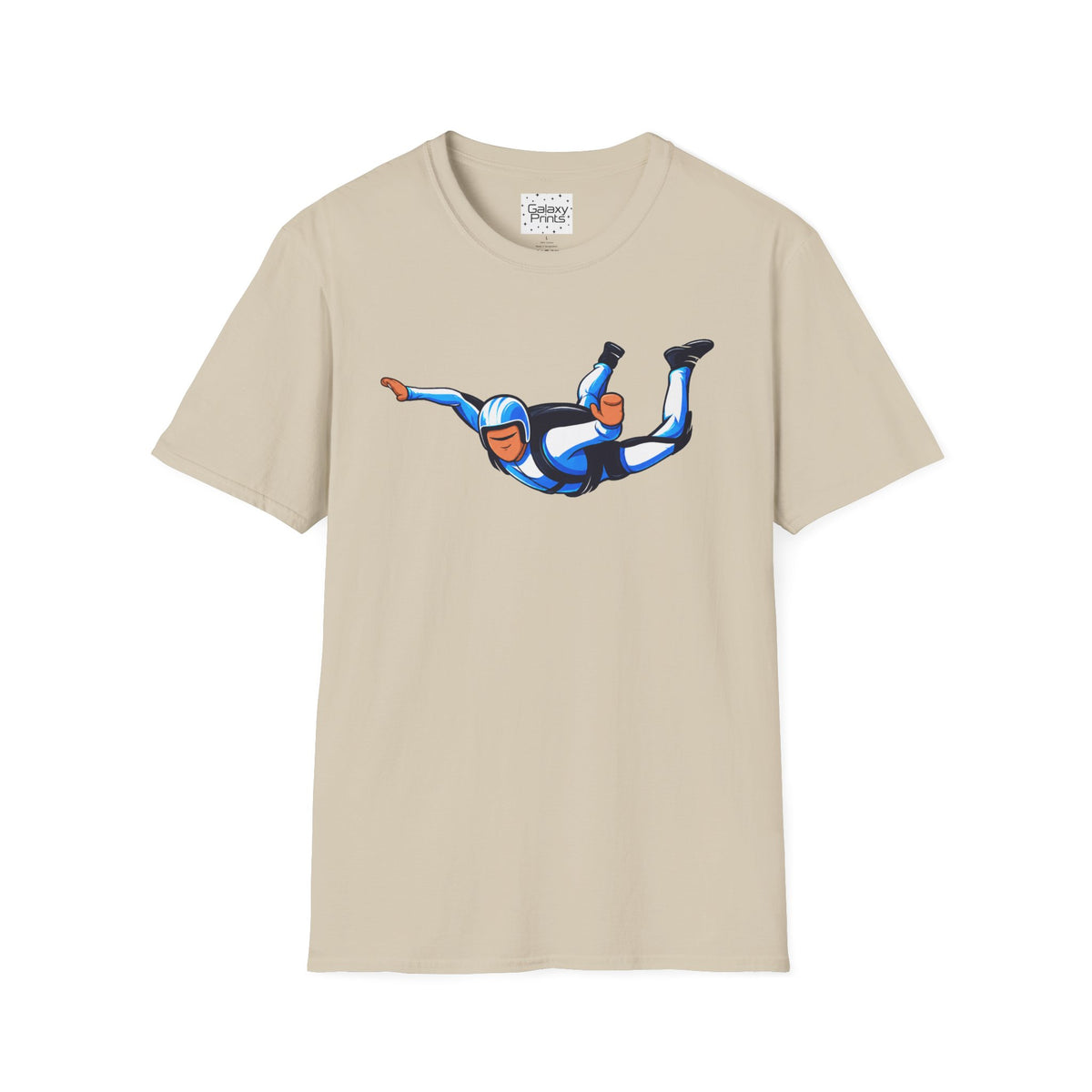 Skydiver Graphic T-Shirt — Blue Wingsuit Freefall Tee - I Survived on the back
