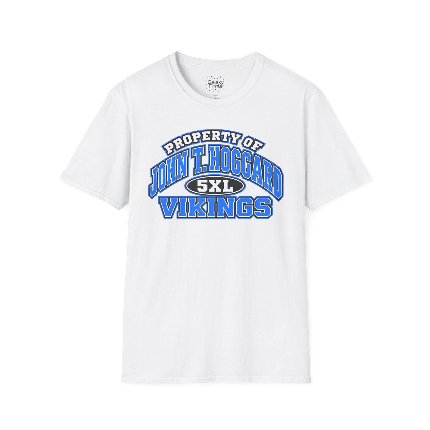 Property of JTH Vikings T‑Shirt 5XL — Viking in Power Circle back - Hoggard School Spirit Tee