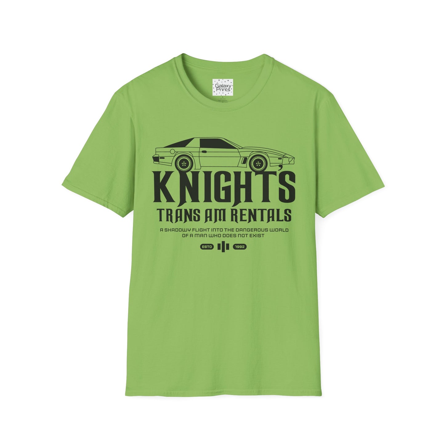 Unisex T-Shirt - POP Culture - 'From the Hit TV Show NIGHTRIDER it's KITT Car with KNIGHT's Trans Am Rentals'