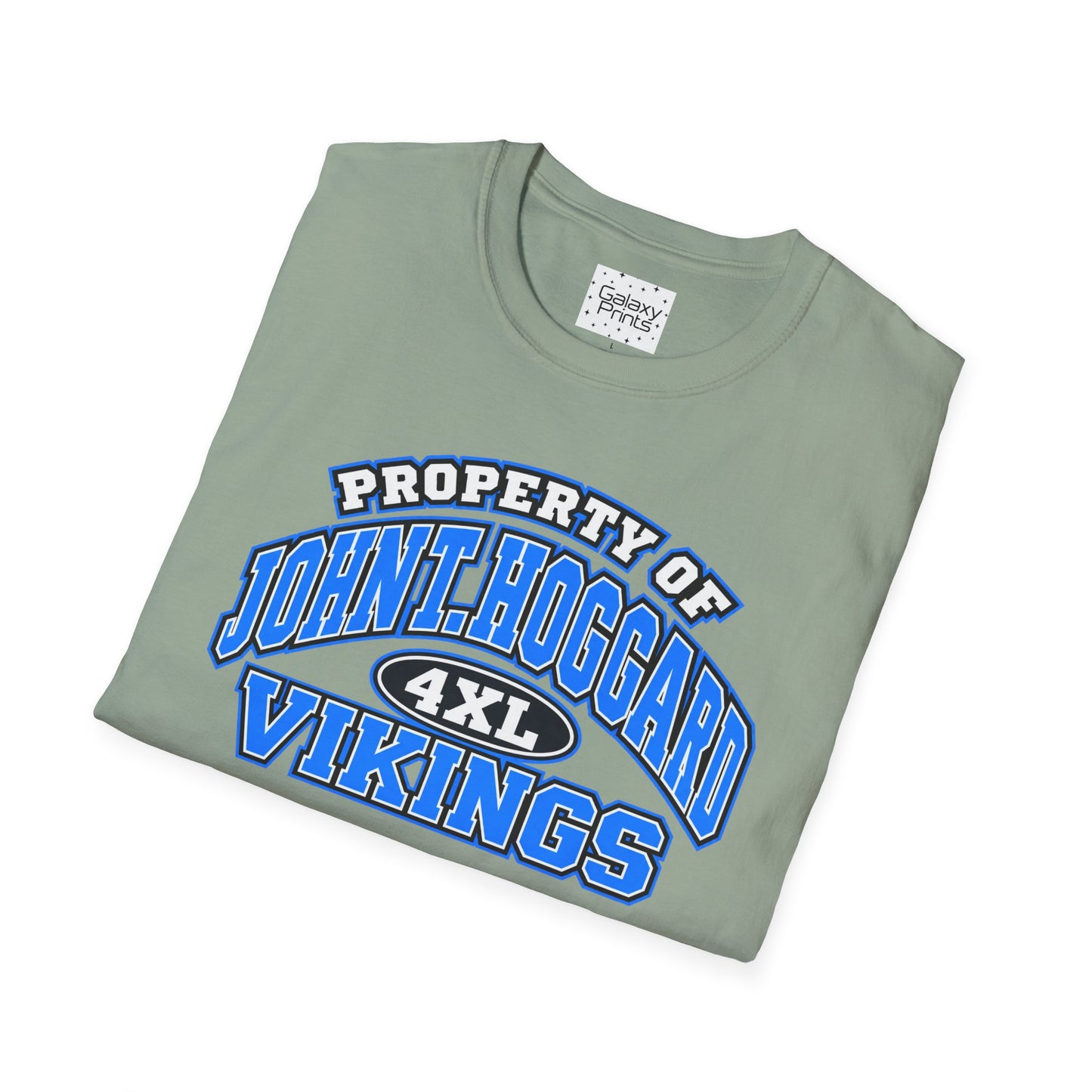 Property of JTH Vikings T‑Shirt 4XL — Viking in Power Circle back - Hoggard School Spirit Tee