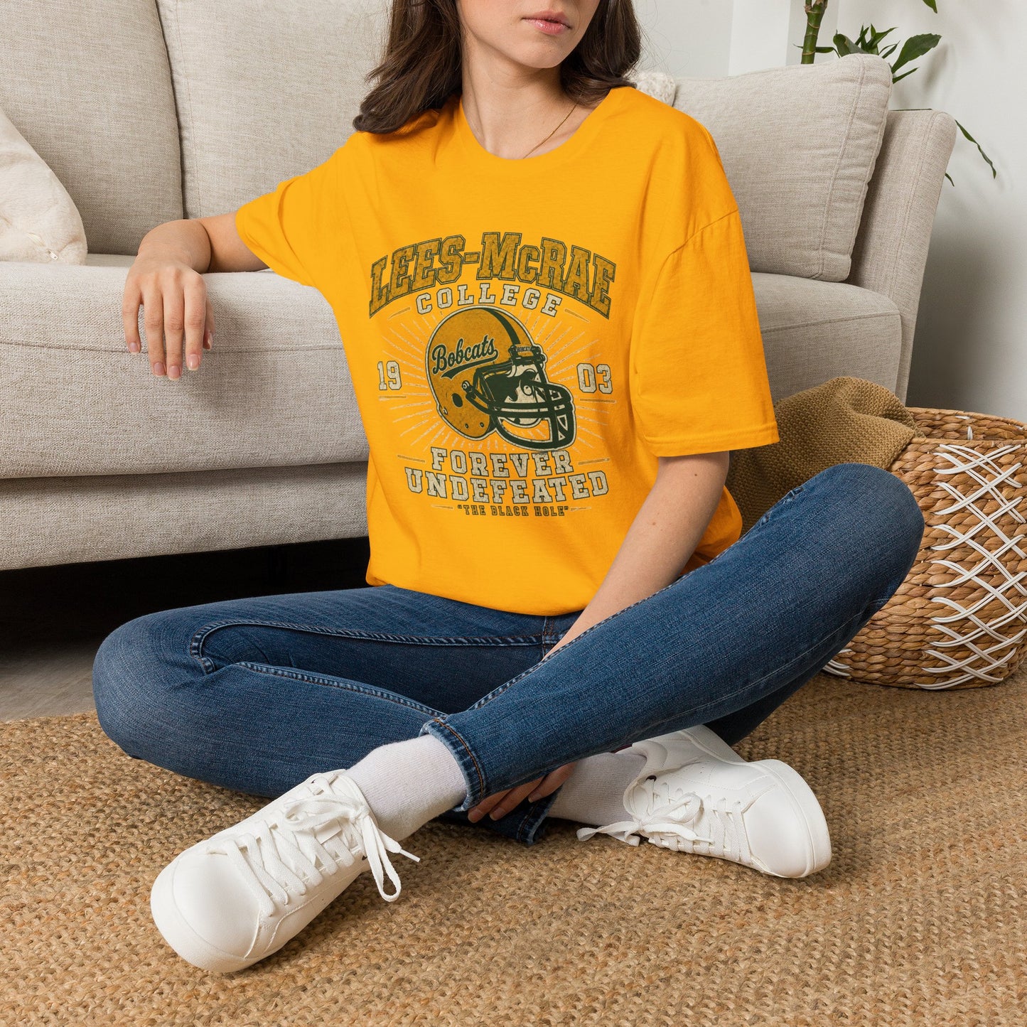 Lees-McRae College Bobcats Vintage Football T-Shirt — Forever Undefeated - The Black Hole