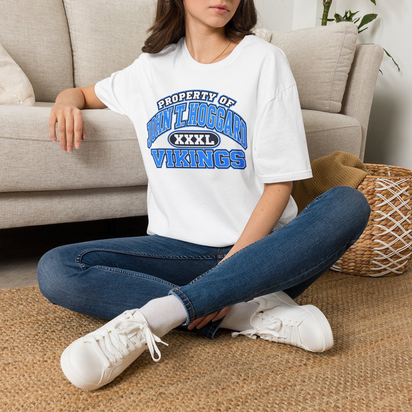 Property of JTH Vikings T‑Shirt  XXXL — Viking in Power Circle back - Hoggard School Spirit Tee