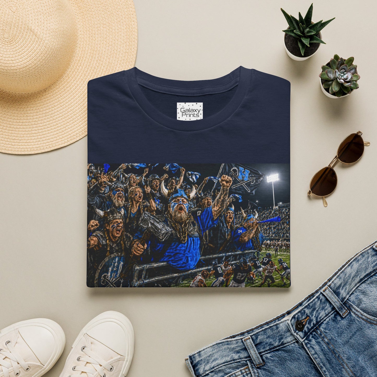 Viking Fans with #1 FAN T‑Shirt — '#1 FAN leading the fight' Graphic Tee - Viking crowd