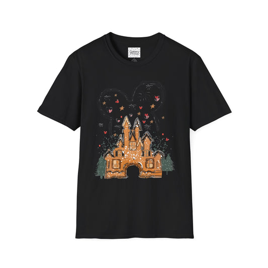 Unisex T-Shirt - DISNEY Inspired - 'Gingerbread Princess Castle with Fireworks'