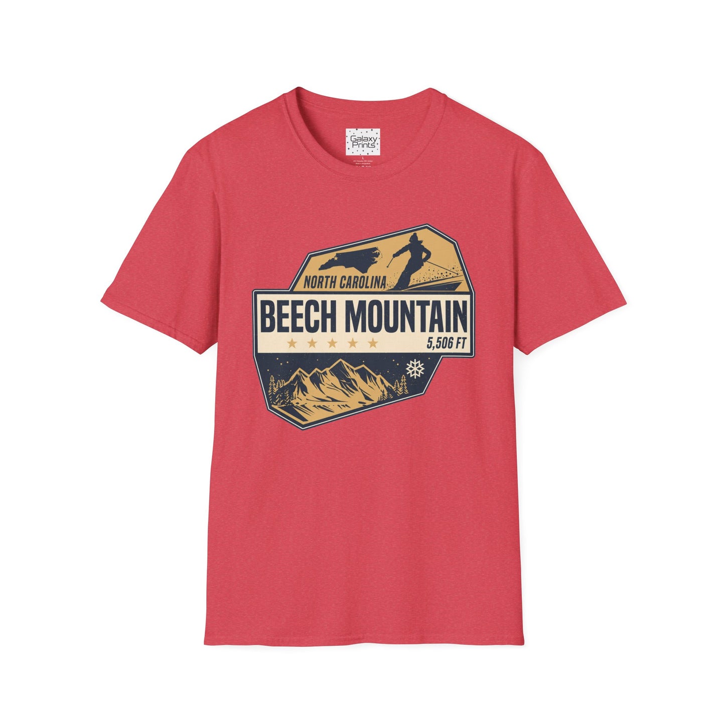 Beech Mountain T‑Shirt — North Carolina Ski & Mountain Vintage Badge (5,506 ft)