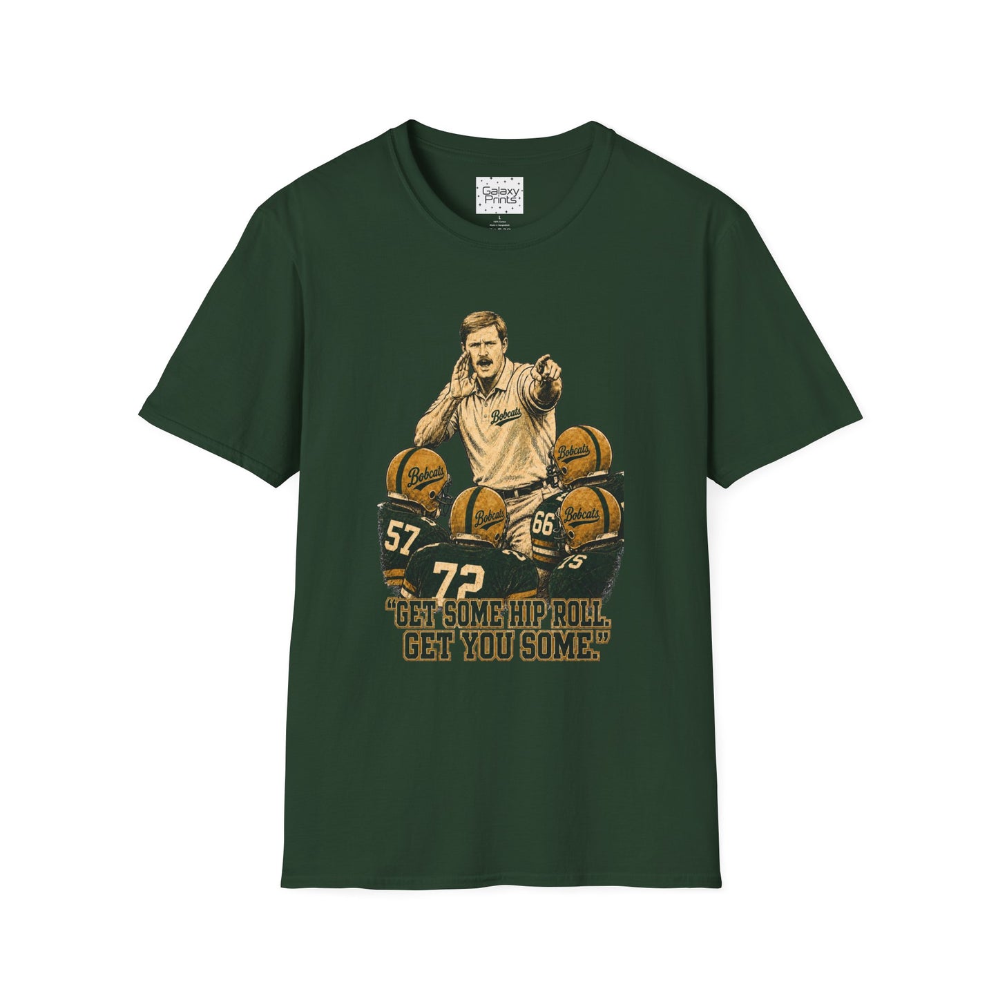 Lees-McRae College Bobcats Vintage Football T-Shirt — Coach Bryan 2  "Get some hip roll, get you some" - Forever Undefeated