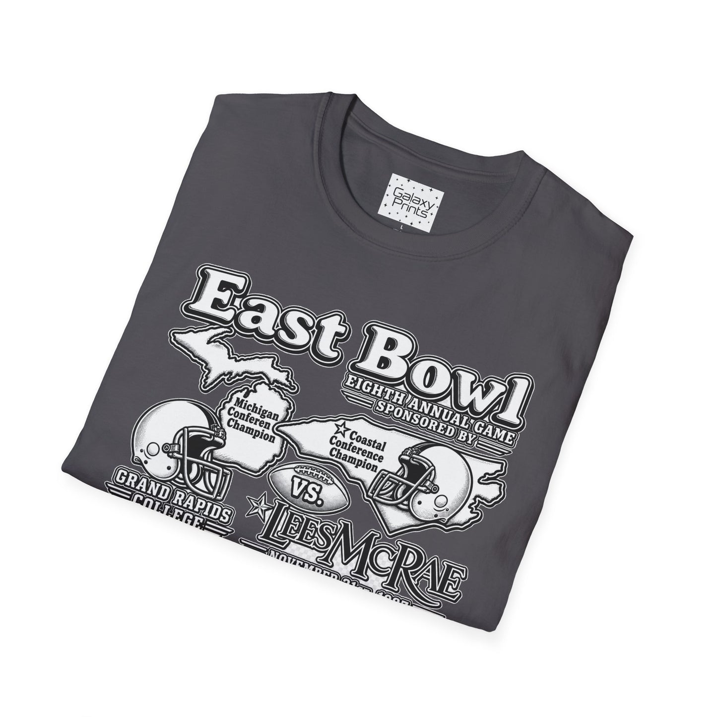 1987 East Bowl Vintage Football T-Shirt — Retro Game Day Tee (East Bowl, Lees McRae)