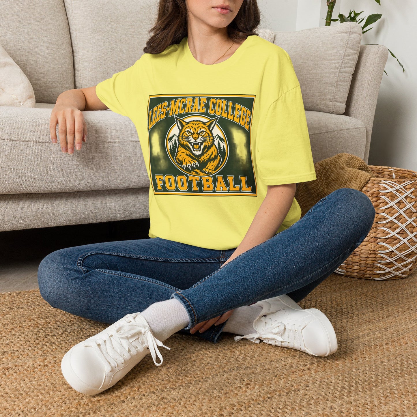 Lees-McRae College Bobcats Vintage Football T-Shirt — Retro Wily Bobcat