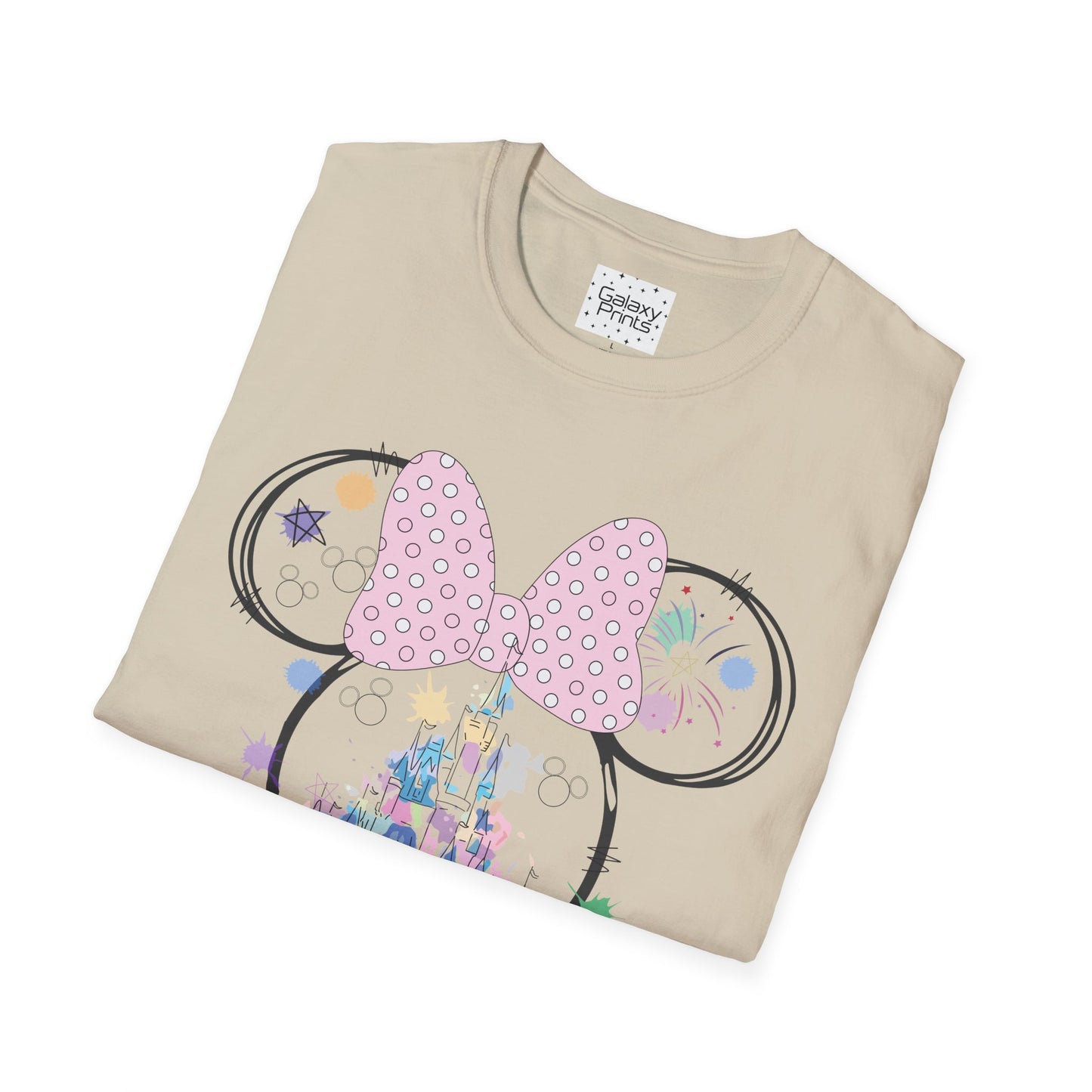 Unisex T-Shirt - DISNEY Inspired - 'Minnie Bow with Pink Castle'