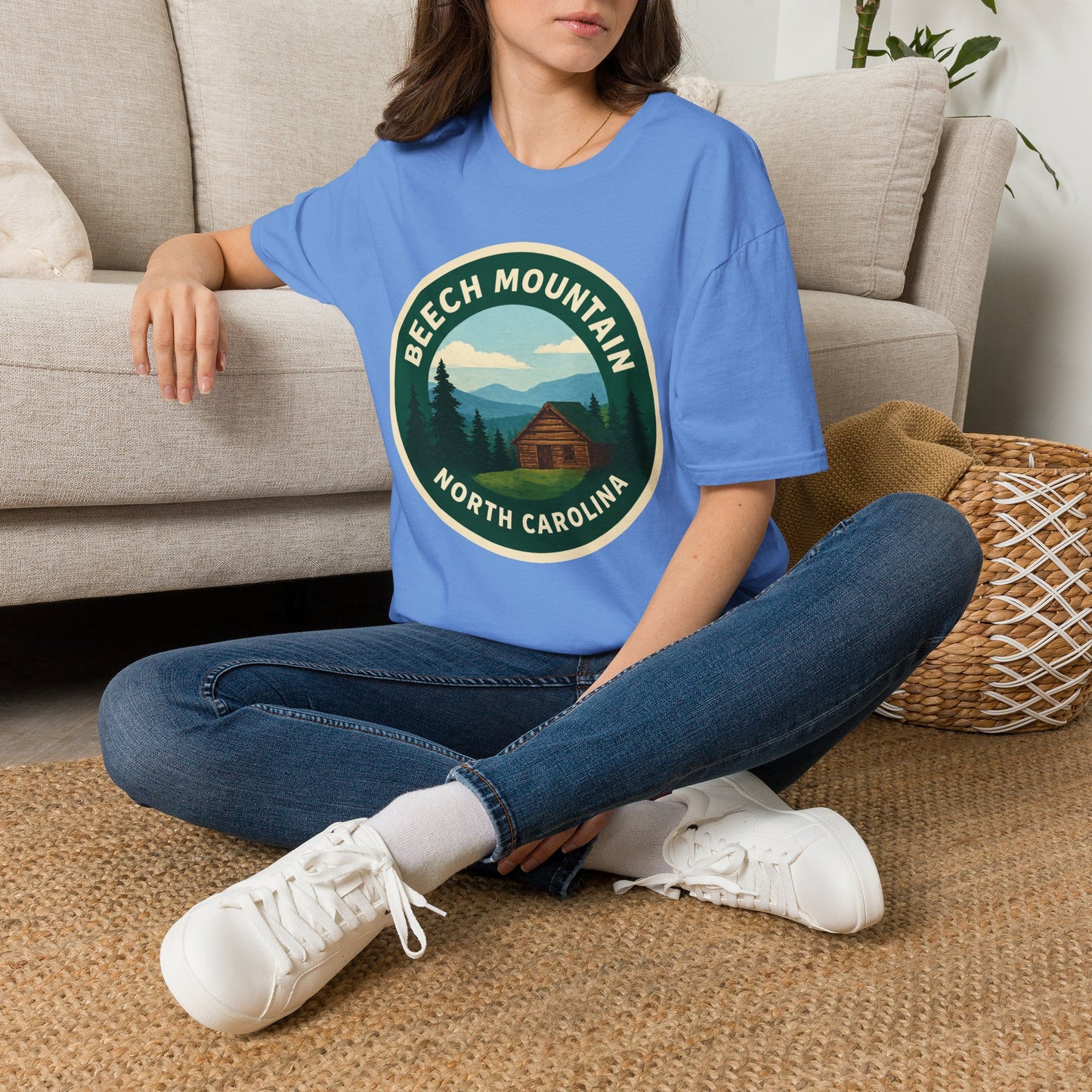 Beech Mountain NC T-Shirt — Mountain Cabin Scenic Graphic Tee