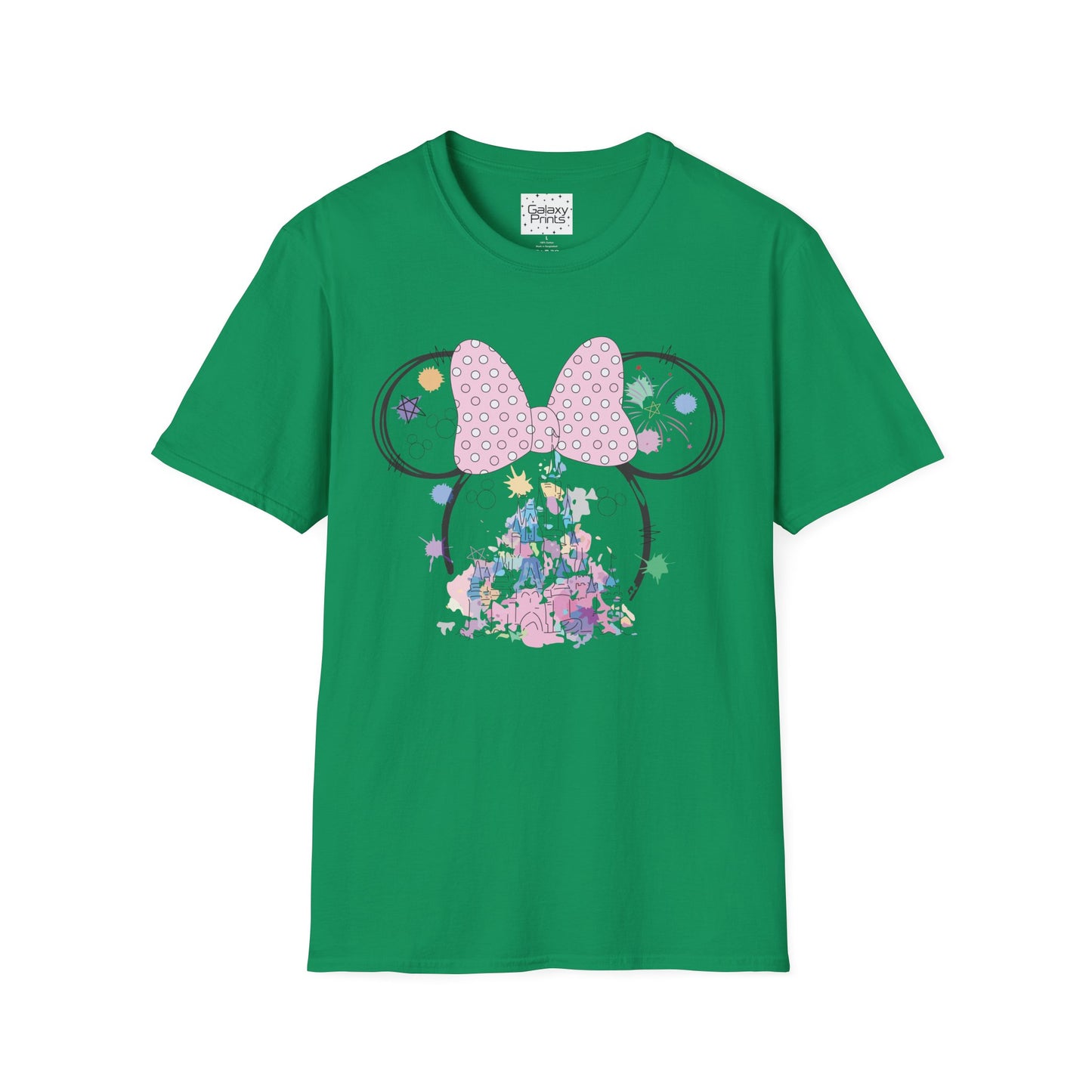 Unisex T-Shirt - DISNEY Inspired - 'Minnie Bow with Pink Castle'
