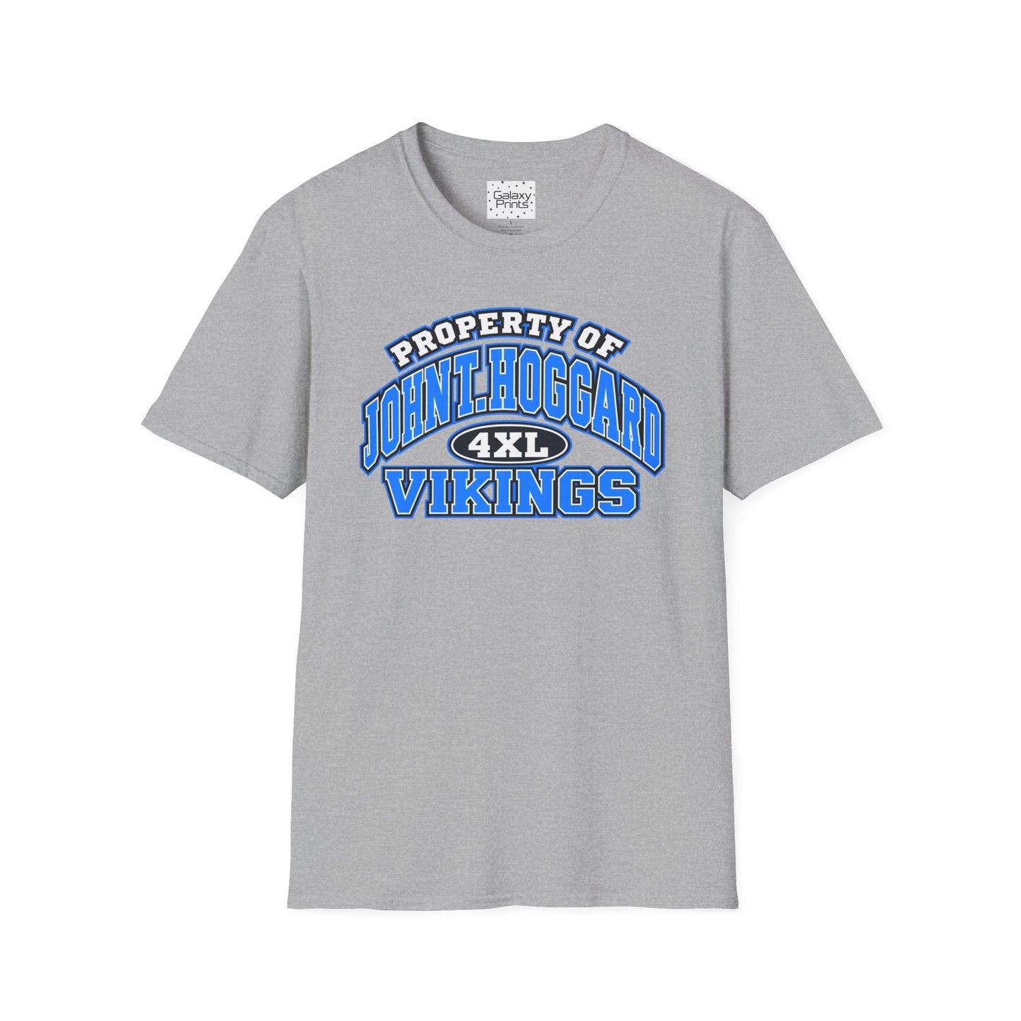 Property of JTH Vikings T‑Shirt 4XL — Viking in Power Circle back - Hoggard School Spirit Tee