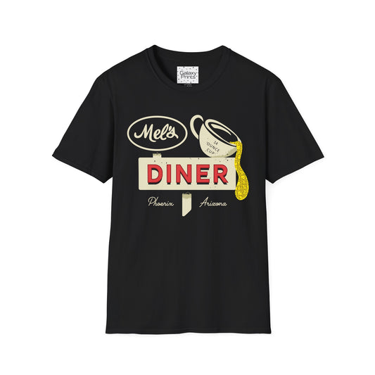 Unisex T-Shirt - POP Culture - 'Mel's Diner Phoenix, AX from the Sitcom Alice - Kiss my grits Mel'