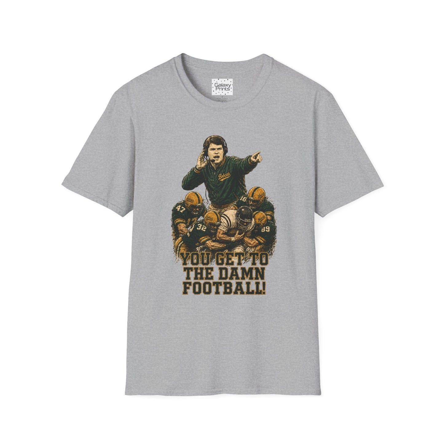 Lees-McRae College Bobcats Vintage Football T-Shirt — Coach Johnson #2  "You Get To The Darm Football" - Forever Undefeated