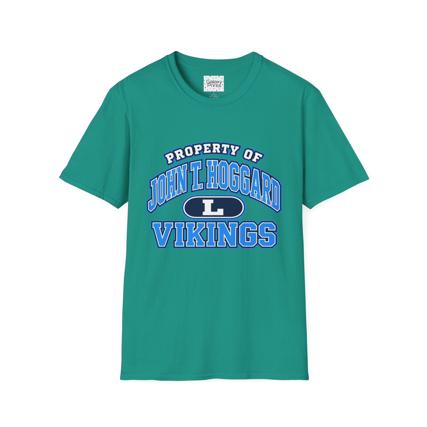 Property of JTH Vikings T‑Shirt L — Viking in Power Circle back - Hoggard School Spirit Tee