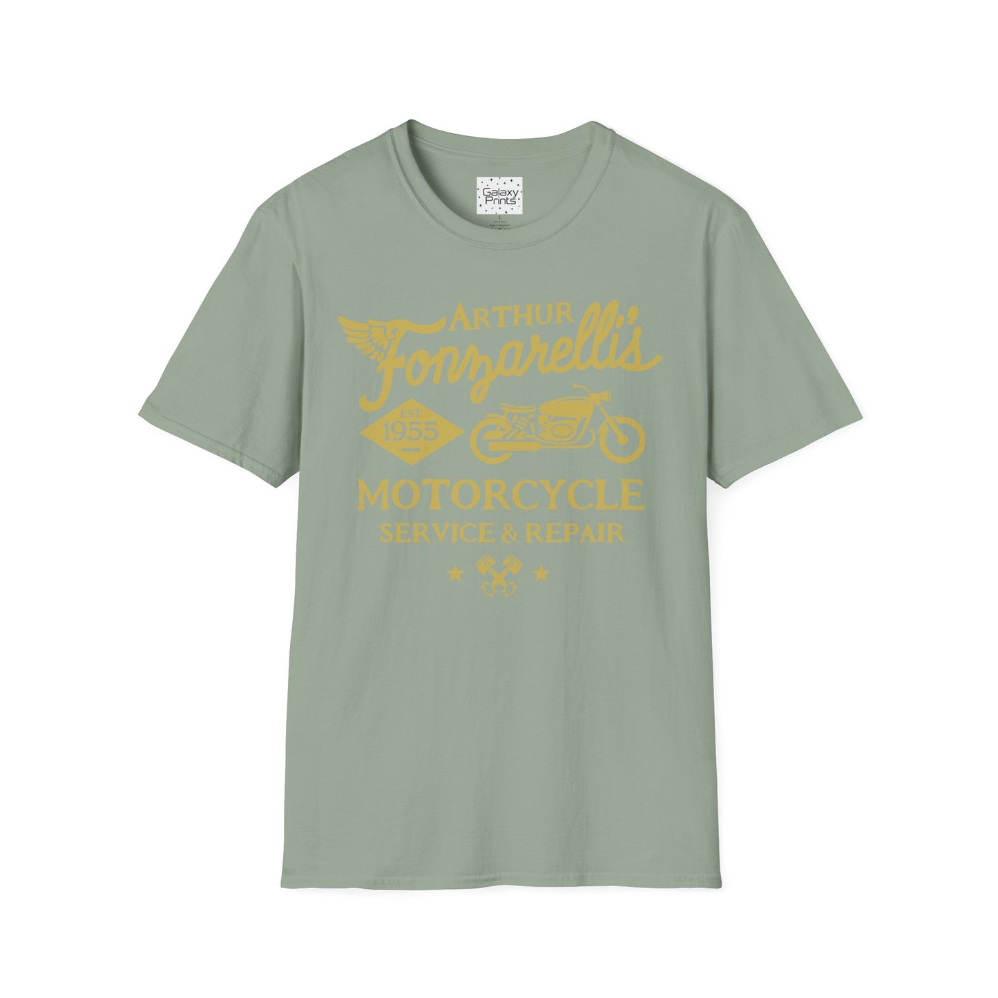 Unisex T-Shirt - POP Culture - 'Arthur Fonzarelli's Motorcycle Service & Repair Shop T-shirt from the Hit TV Show HAPPY DAYS - Fonzie - The Fonz'